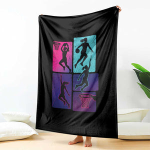 Basketball Girls Throw Blanket Retro Neon Girl Dunk Hoop Sports TS10 Print Your Wear