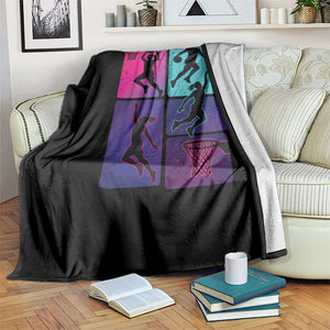 Basketball Girls Throw Blanket Retro Neon Girl Dunk Hoop Sports TS10 Print Your Wear