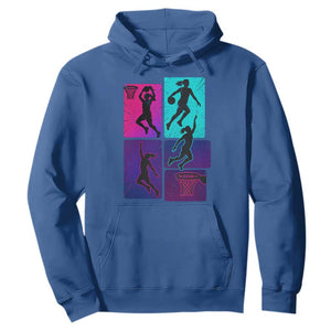 Basketball Girls Hoodie Retro Neon Girl Dunk Hoop Sports TS10 Royal Blue Print Your Wear