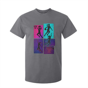 Basketball Girls T Shirt For Kid Retro Neon Girl Dunk Hoop Sports TS10 Charcoal Print Your Wear