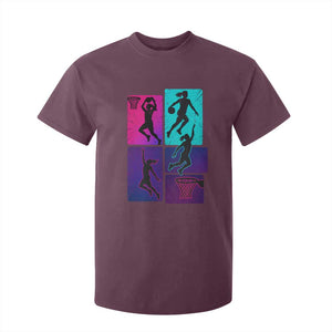 Basketball Girls T Shirt For Kid Retro Neon Girl Dunk Hoop Sports TS10 Maroon Print Your Wear
