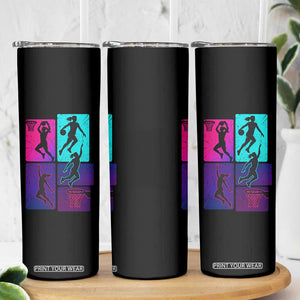 Basketball Girls Skinny Tumbler Retro Neon Girl Dunk Hoop Sports TS10 Print Your Wear