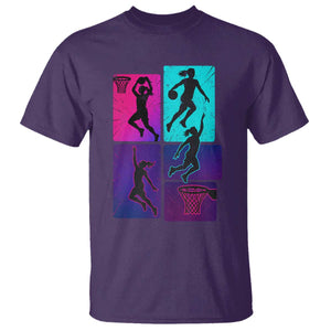 Basketball Girls T Shirt Retro Neon Girl Dunk Hoop Sports TS10 Purple Print Your Wear
