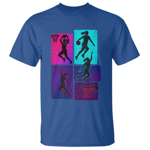 Basketball Girls T Shirt Retro Neon Girl Dunk Hoop Sports TS10 Royal Blue Print Your Wear