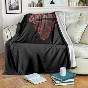Retro Chicago Throw Blanket Bulls Mascot Team Spirit Vintage Basketball Fan TS10 Print Your Wear