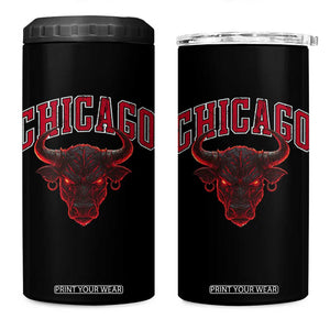 Retro Chicago 4 in 1 Can Cooler Tumbler Bulls Mascot Team Spirit Vintage Basketball Fan TS10 One Size: 16 oz Black Print Your Wear