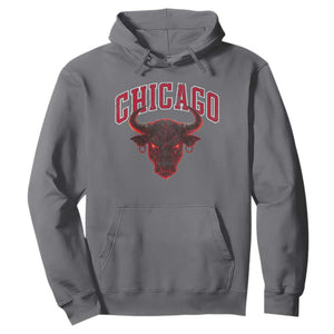 Retro Chicago Hoodie Bulls Mascot Team Spirit Vintage Basketball Fan TS10 Charcoal Print Your Wear
