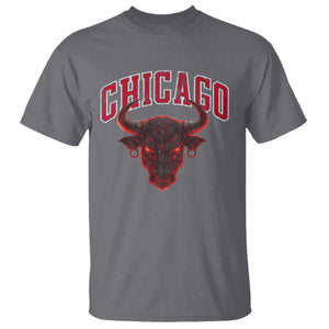 Retro Chicago T Shirt Bulls Mascot Team Spirit Vintage Basketball Fan TS10 Charcoal Print Your Wear