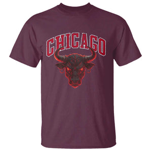 Retro Chicago T Shirt Bulls Mascot Team Spirit Vintage Basketball Fan TS10 Maroon Print Your Wear