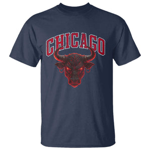 Retro Chicago T Shirt Bulls Mascot Team Spirit Vintage Basketball Fan TS10 Navy Print Your Wear