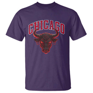Retro Chicago T Shirt Bulls Mascot Team Spirit Vintage Basketball Fan TS10 Purple Print Your Wear