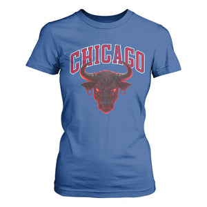 Retro Chicago T Shirt For Women Bulls Mascot Team Spirit Vintage Basketball Fan TS10 Royal Blue Print Your Wear