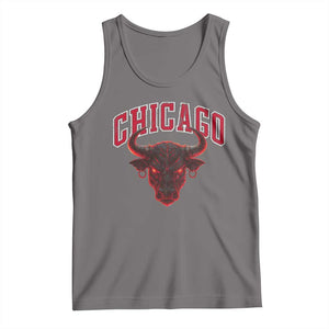 Retro Chicago Tank Top Bulls Mascot Team Spirit Vintage Basketball Fan TS10 Deep Heather Print Your Wear