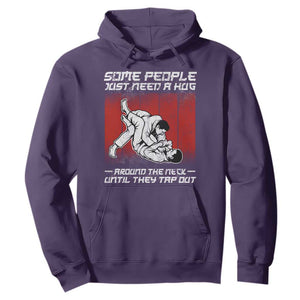 Brazilian Jiu Jitsu Hoodie Some People Just Need A Hug Vintage BJJ TS10 Purple Print Your Wear