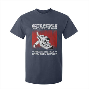 Brazilian Jiu Jitsu T Shirt For Kid Some People Just Need A Hug Vintage BJJ TS10 Navy Print Your Wear