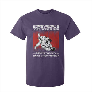 Brazilian Jiu Jitsu T Shirt For Kid Some People Just Need A Hug Vintage BJJ TS10 Purple Print Your Wear