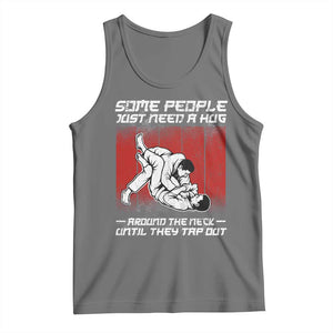Brazilian Jiu Jitsu Tank Top Some People Just Need A Hug Vintage BJJ TS10 Black Heather Print Your Wear