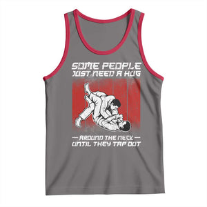 Brazilian Jiu Jitsu Tank Top Some People Just Need A Hug Vintage BJJ TS10 Deep Heather Red Print Your Wear