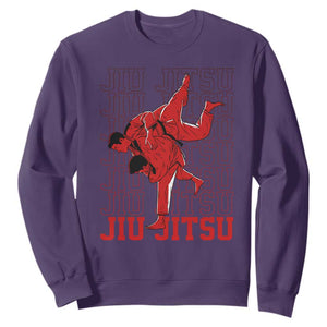 Brazilian Jiu Jitsu Sweatshirt BJJ Distressed TS10 Purple Print Your Wear