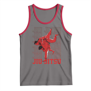 Brazilian Jiu Jitsu Tank Top BJJ Distressed TS10 Deep Heather Red Print Your Wear