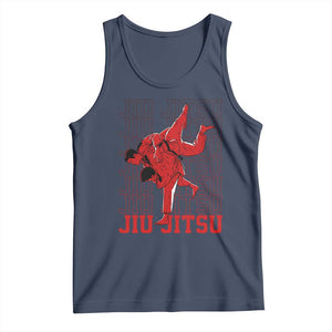 Brazilian Jiu Jitsu Tank Top BJJ Distressed TS10 Navy Print Your Wear