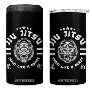 Brazilian Jiu Jitsu 4 in 1 Can Cooler Tumbler Train Like A Beast Vintage BJJ Grappling Gorilla TS10 One Size: 16 oz Black Print Your Wear
