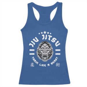 Brazilian Jiu Jitsu Racerback Tank Top Train Like A Beast Vintage BJJ Grappling Gorilla TS10 Royal Blue Print Your Wear