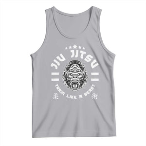 Brazilian Jiu Jitsu Tank Top Train Like A Beast Vintage BJJ Grappling Gorilla TS10 Athletic Heather Print Your Wear