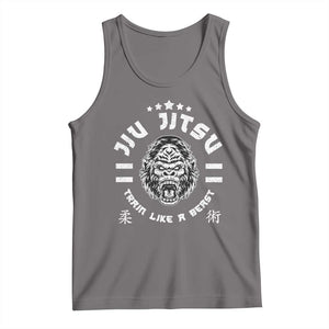 Brazilian Jiu Jitsu Tank Top Train Like A Beast Vintage BJJ Grappling Gorilla TS10 Deep Heather Print Your Wear