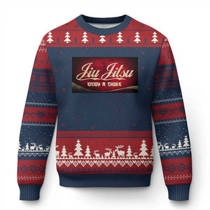 Funny Brazilian Jiu Jitsu Ugly Christmas Sweater BJJ Tactical Hugging Choke Jiujitsu Martial Arts TS10 Navy Red Print Your Wear