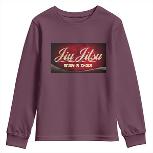 Funny Brazilian Jiu Jitsu Youth Sweatshirt BJJ Tactical Hugging Choke Jiujitsu Martial Arts TS10 Maroon Print Your Wear