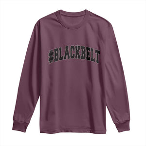 Martial Arts Karate Black Belt Long Sleeve Shirt Retro Varsity Vintage TS10 Maroon Print Your Wear