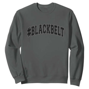 Martial Arts Karate Black Belt Sweatshirt Retro Varsity Vintage TS10 Dark Heather Print Your Wear