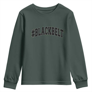 Martial Arts Karate Black Belt Youth Sweatshirt Retro Varsity Vintage TS10 Dark Forest Green Print Your Wear