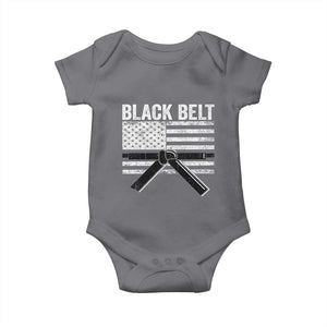 Martial Arts Karate Black Belt Baby Onesie Retro Vintage American Flag TS10 Charcoal Print Your Wear