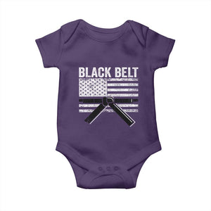 Martial Arts Karate Black Belt Baby Onesie Retro Vintage American Flag TS10 Purple Print Your Wear