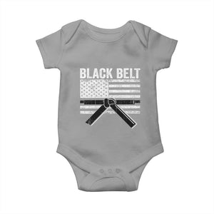 Martial Arts Karate Black Belt Baby Onesie Retro Vintage American Flag TS10 Sport Gray Print Your Wear