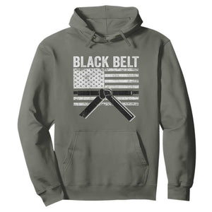 Martial Arts Karate Black Belt Hoodie Retro Vintage American Flag TS10 Military Green Print Your Wear