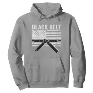 Martial Arts Karate Black Belt Hoodie Retro Vintage American Flag TS10 Sport Gray Print Your Wear
