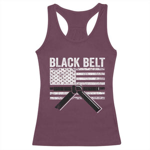Martial Arts Karate Black Belt Racerback Tank Top Retro Vintage American Flag TS10 Maroon Print Your Wear