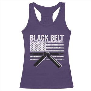 Martial Arts Karate Black Belt Racerback Tank Top Retro Vintage American Flag TS10 Purple Print Your Wear