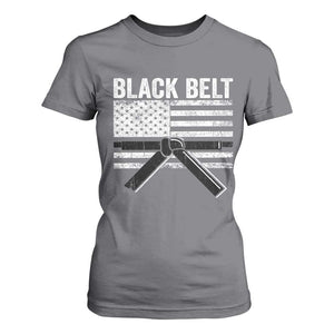 Martial Arts Karate Black Belt T Shirt For Women Retro Vintage American Flag TS10 Charcoal Print Your Wear