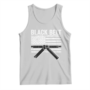 Martial Arts Karate Black Belt Tank Top Retro Vintage American Flag TS10 Ash Print Your Wear
