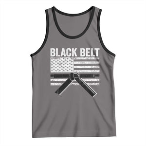 Martial Arts Karate Black Belt Tank Top Retro Vintage American Flag TS10 Deep Heather Black Print Your Wear