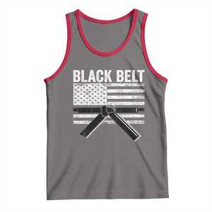 Martial Arts Karate Black Belt Tank Top Retro Vintage American Flag TS10 Deep Heather Red Print Your Wear