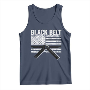 Martial Arts Karate Black Belt Tank Top Retro Vintage American Flag TS10 Navy Print Your Wear