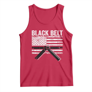 Martial Arts Karate Black Belt Tank Top Retro Vintage American Flag TS10 Red Print Your Wear