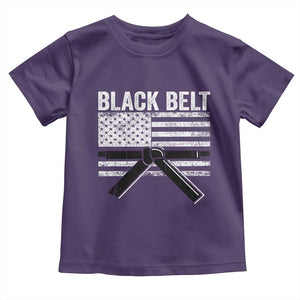 Martial Arts Karate Black Belt Toddler T Shirt Retro Vintage American Flag TS10 Purple Print Your Wear