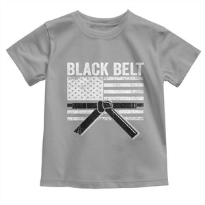 Martial Arts Karate Black Belt Toddler T Shirt Retro Vintage American Flag TS10 Sport Gray Print Your Wear