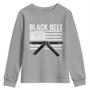 Martial Arts Karate Black Belt Youth Sweatshirt Retro Vintage American Flag TS10 Sport Gray Print Your Wear